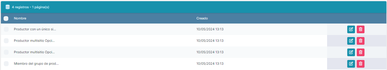 Listado Opciones Inspeccion