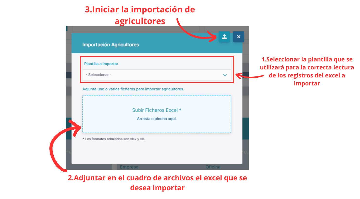 Modal Importar Agricultores